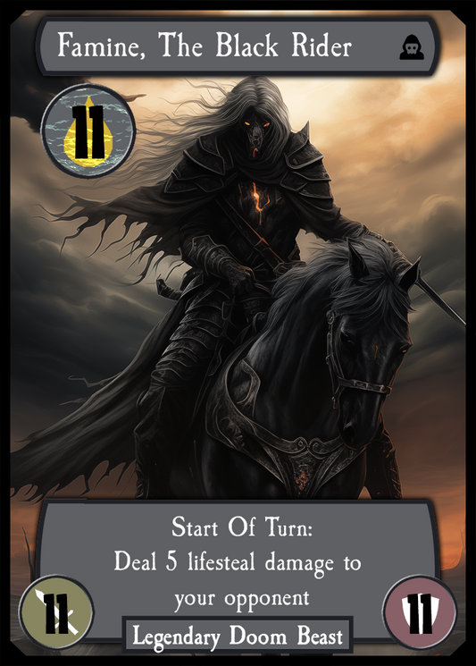 Famine, The Black Rider Promo Card